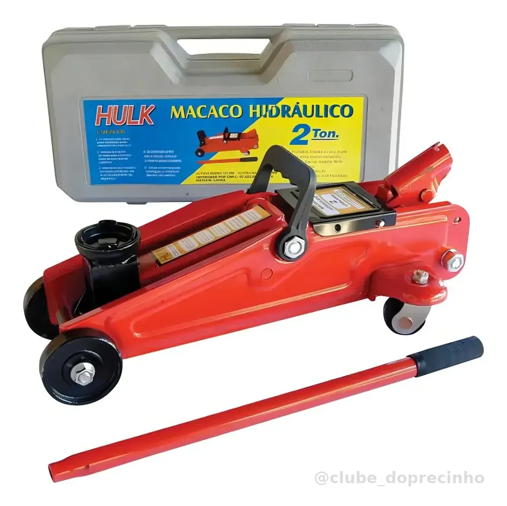 Macaco Hidráulico Tipo Jacaré 2ton Portátil C/ Maleta Hulk