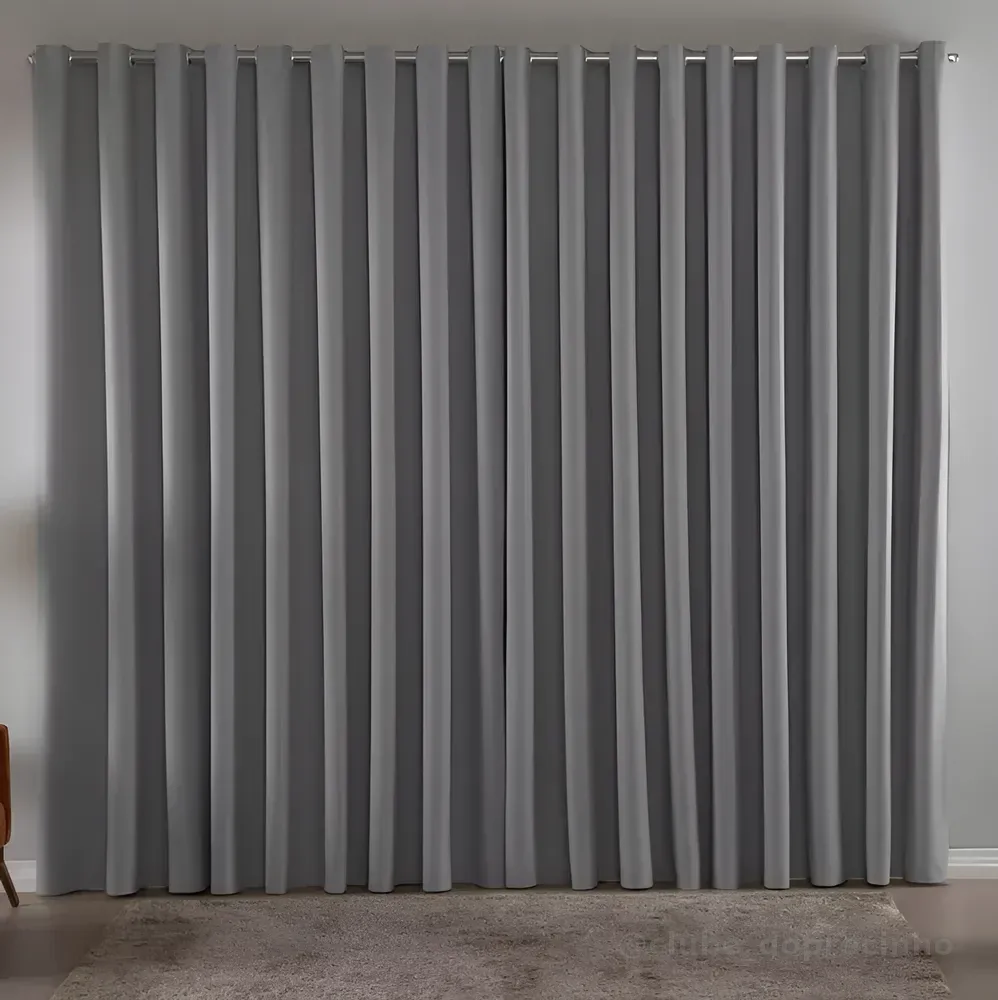 Cortina Blackout Em Tecido 3,00x2,80 Corta Luz Cor Cinza