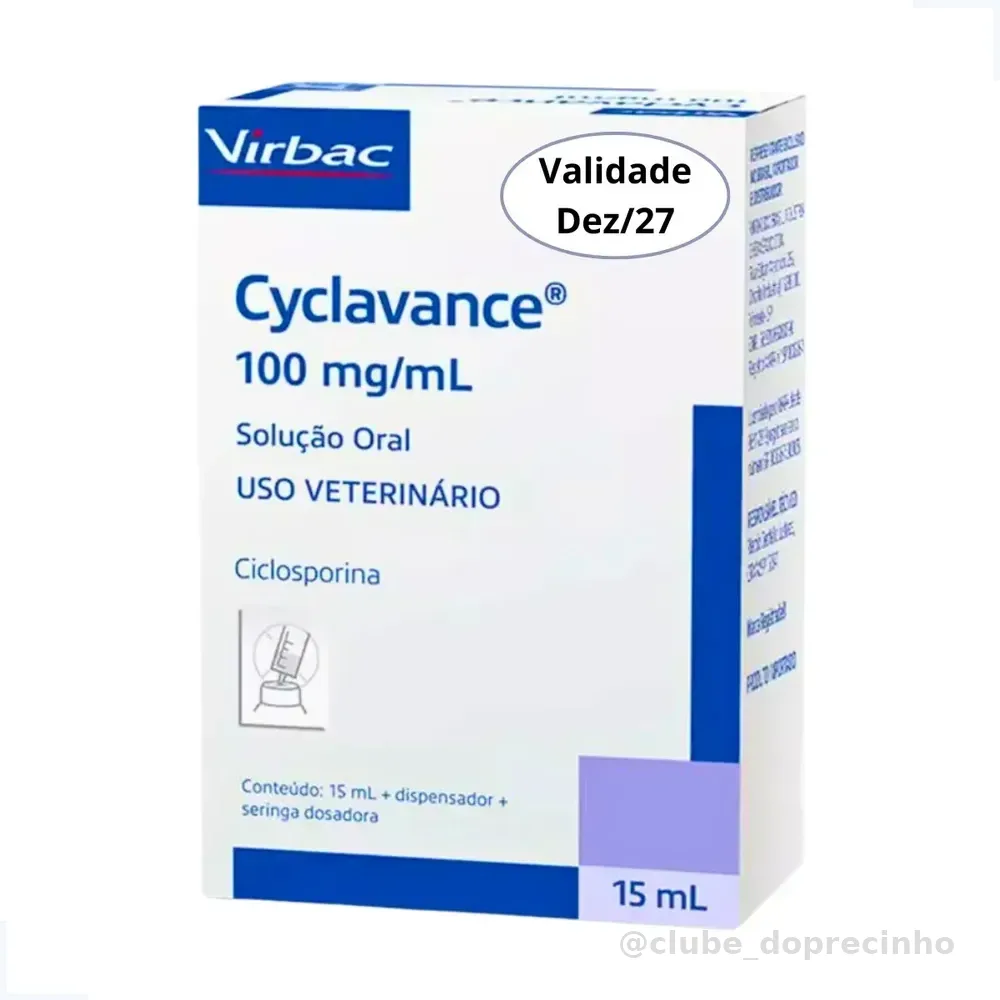 Cyclavance 100 Mg/ml Solução Oral 15ml Virbac Cães Pet