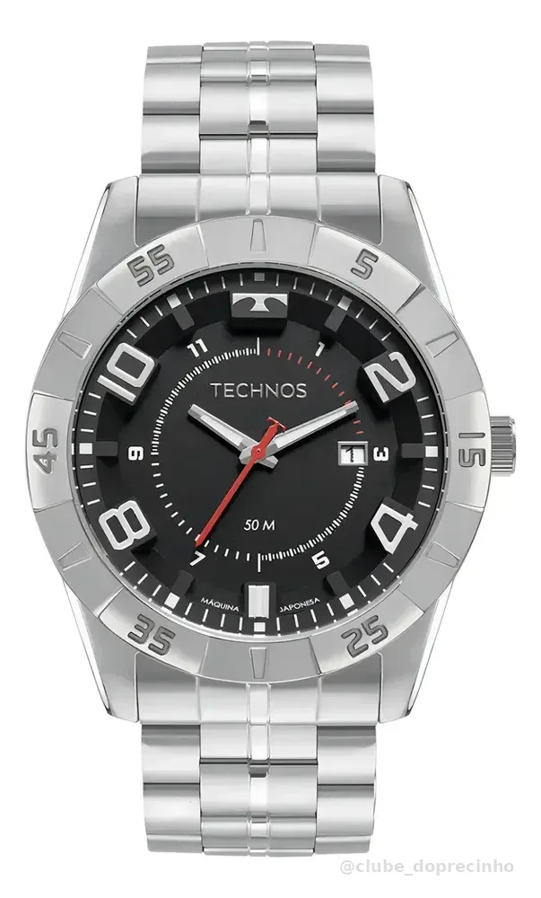 Relógio Technos Racer Masculino Dourado Analógico Quartzo 50M Fundo Preto