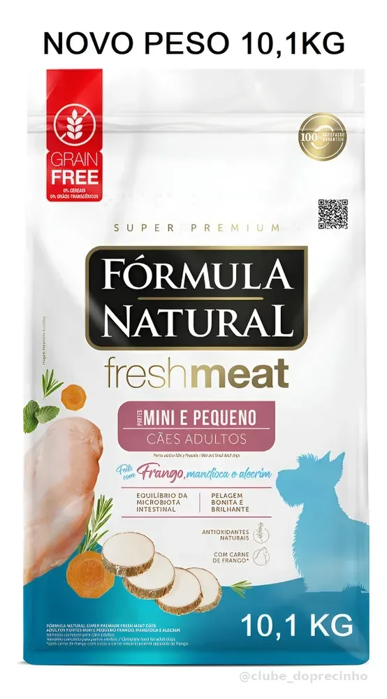 Fórmula Natural Fresh Meat Cão Adulto Mini E Pequeno 10,1kg
