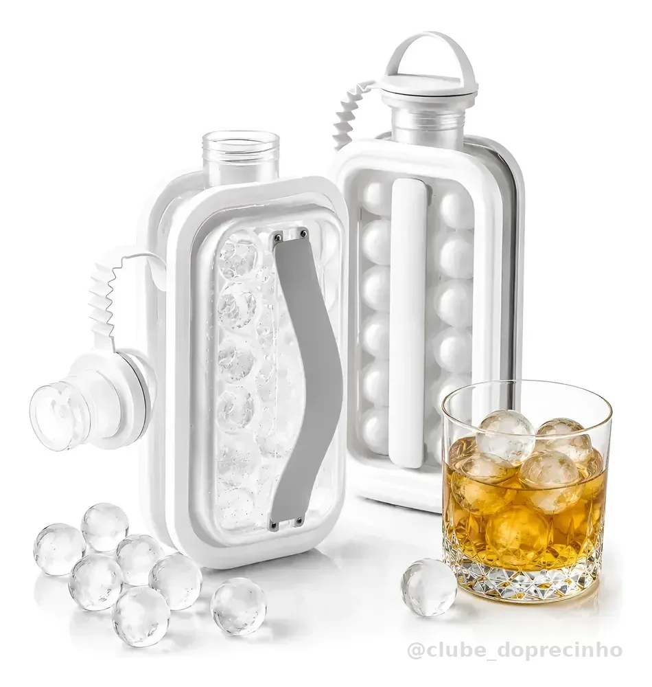 Garrafa Forma De Gelo 2 Em 1 Esfera Silicone Bebidas Drinks Rose