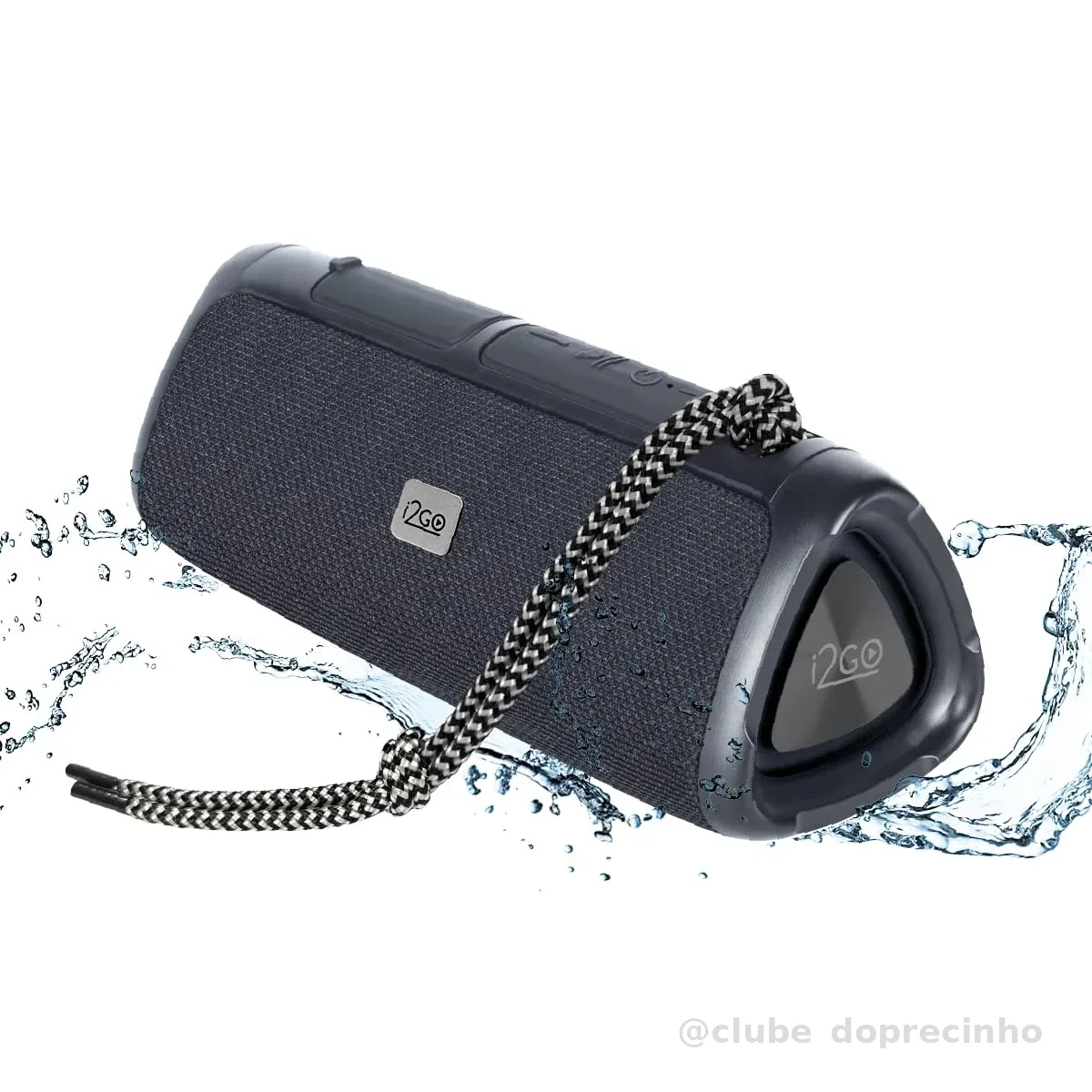 I2GO, Caixa De Som Bluetooth 3 Angle Sound. 12W RMS, Resistente à Água, Preto