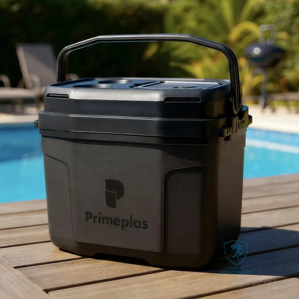Caixa Termica Media Primeplas 20 Litros Com Isolamento Na Tampa - Cooler Preto Para Praia Camping Viagem