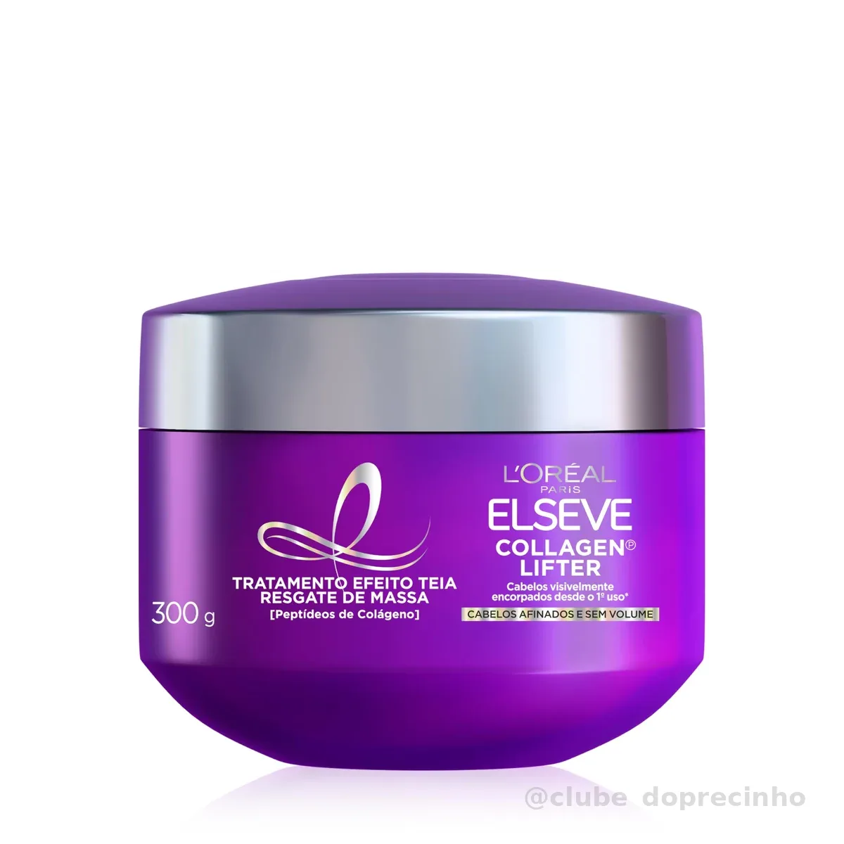 Elseve Collagen Lifter Máscara de Tratamento Condicionante Efeito Teia Para Resgate de Massa com Peptídeos de Colágeno Reconstrói a Fibra e Dá Volume por 72h 300g