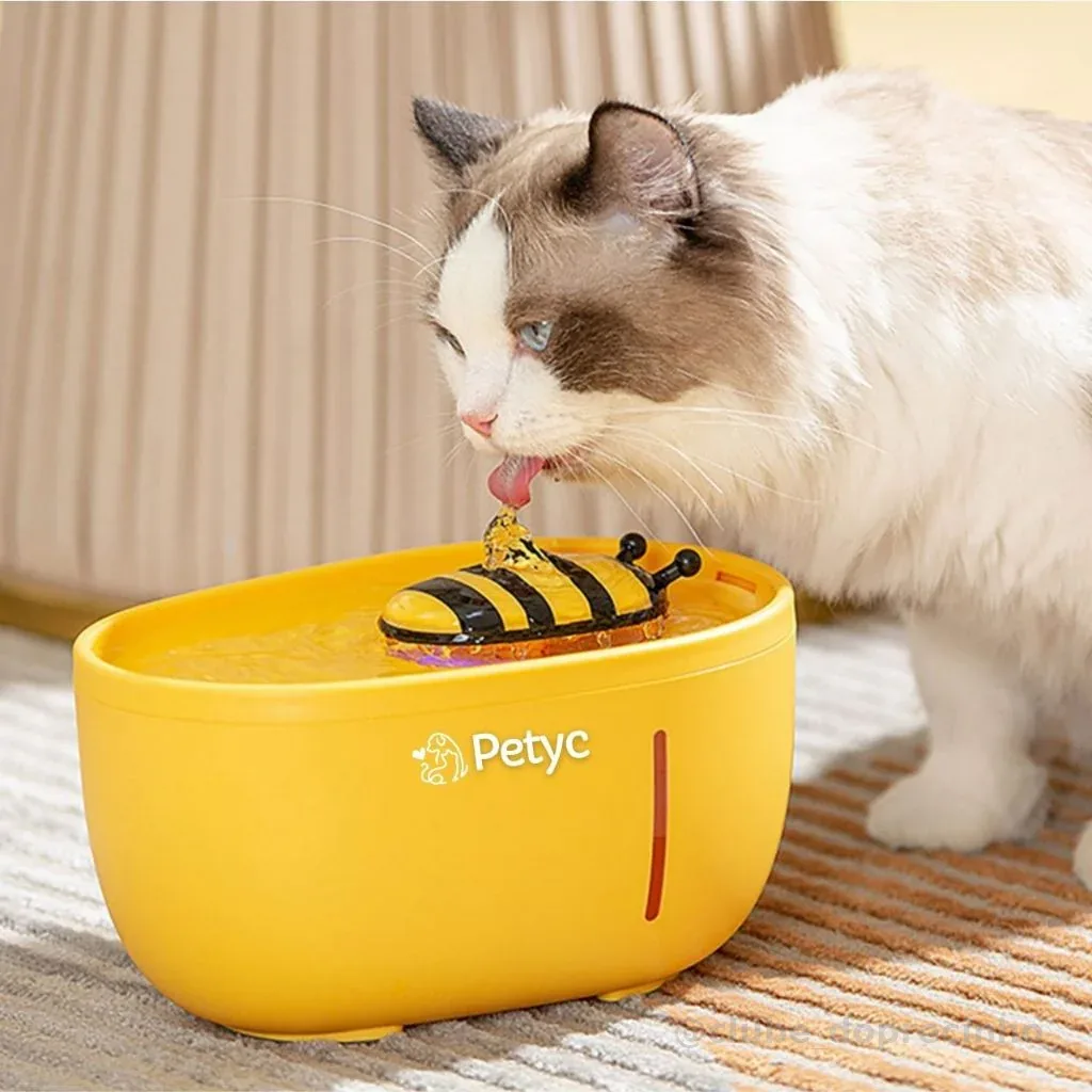 Bebedouro Fonte Gato Cachorro Filtragem Purificação Pet Abelhinha 2l Cachorro Água Corrente PETYC