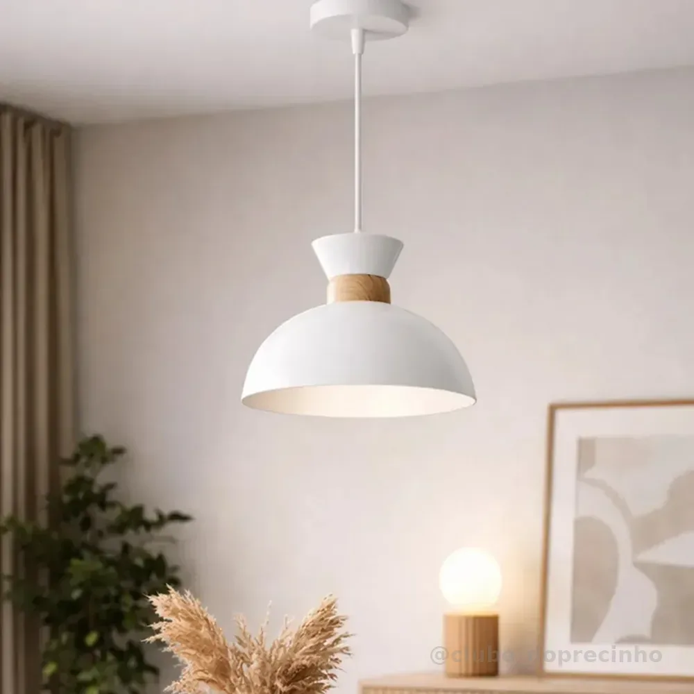 Lustre Pendente Orion Luminária De Teto Moderna Alumínio Sala Quarto Cozinha Decoração Branco - Bivolt - design Minimalista