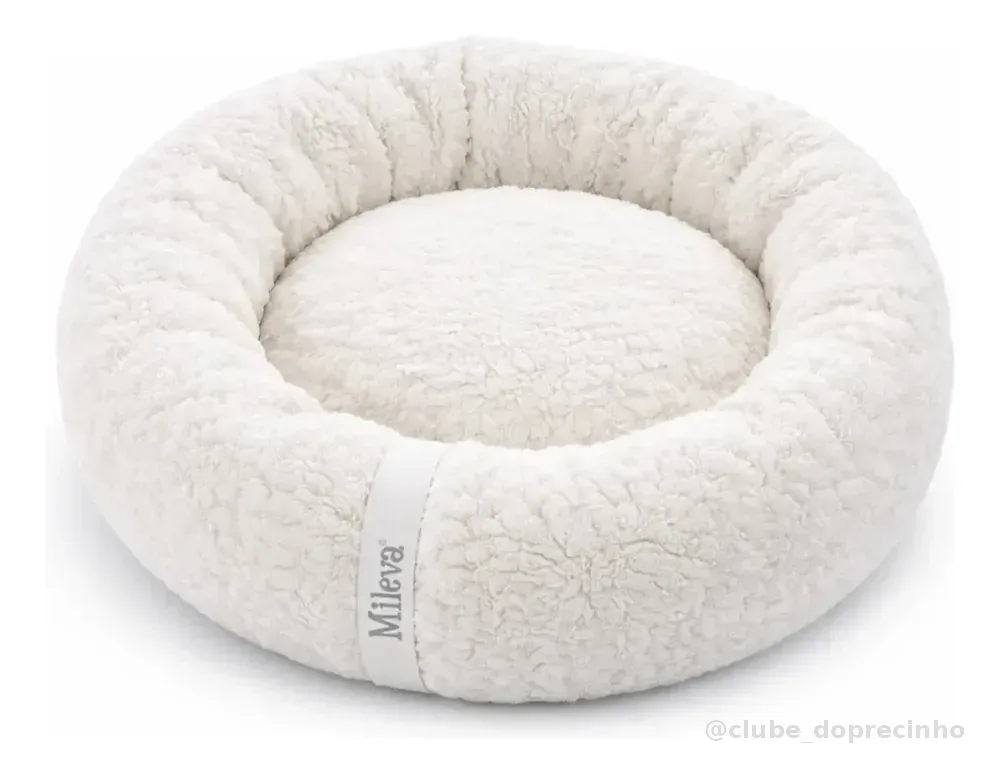 Cama De Gato Caminha Nuvem Ninho Pet Soft Redonda 50x50cm Cor Sherpa