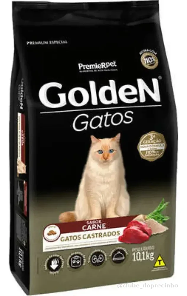 Ração Golden Premium Especial Golden Gatos Adultos Castrados 10,1Kg