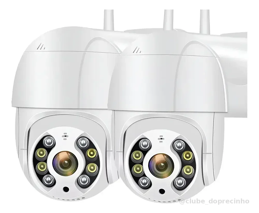 Kit 2 Câmeras de Segurança iCSee A8 PTZ Wi-Fi com Visão Noturna para Exterior e Interior G.Eye