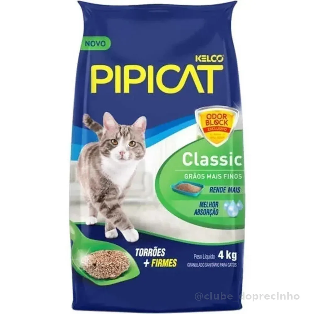 Areia para Gato Pipicat Classic 4kg