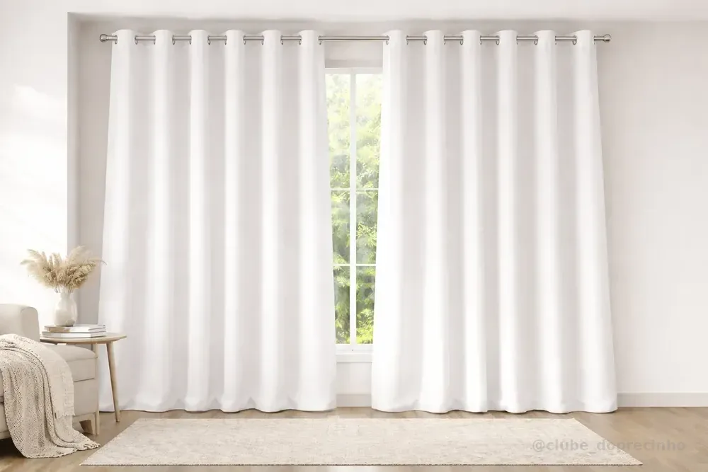 Cortina Tecido Oxford Grosso 190,m X 2,80m Largura Premium Branco