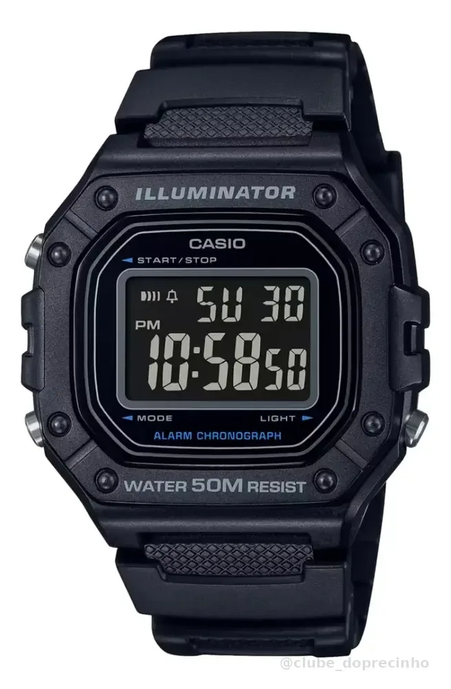 Relogio Casio Masculinoo Standar W-218h-1bvdf