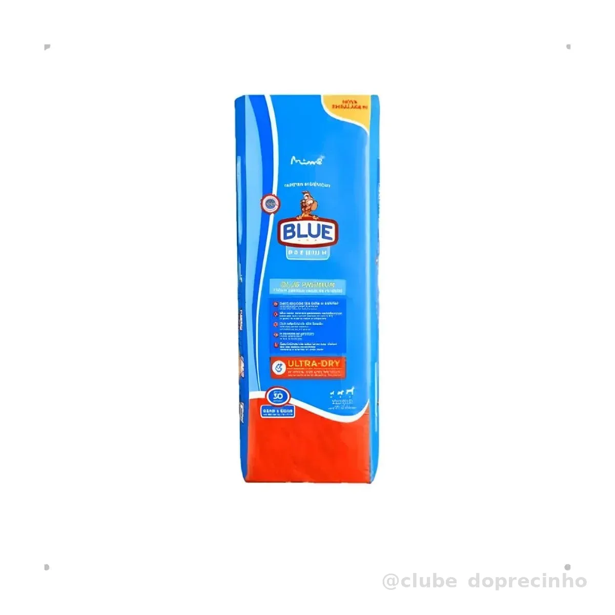 Blue Premium Tapete Higiênico Descartável para Cães, 30 Unidades