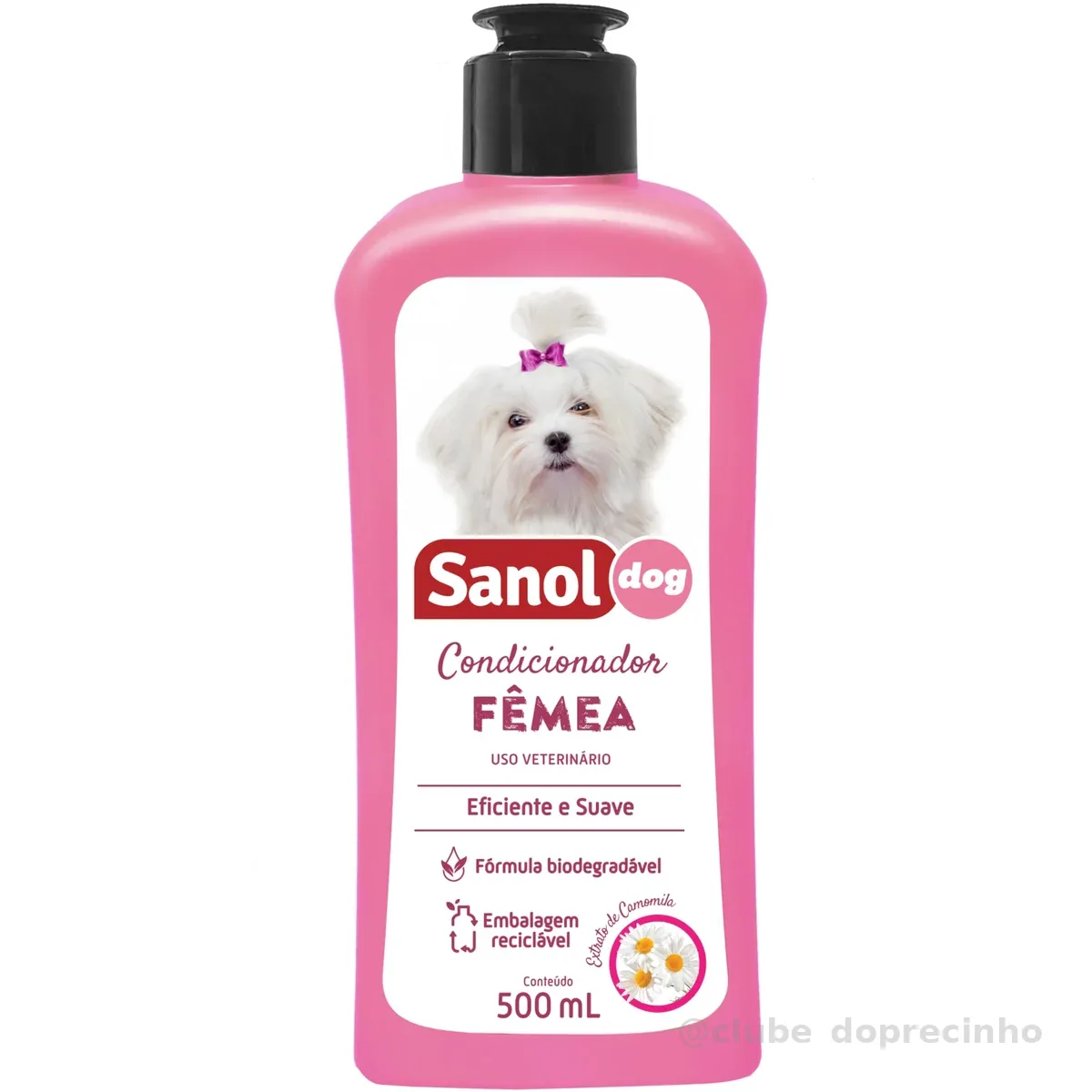 Condicionador para cães, Fêmea, Aroma Extrato de Camomila, 500ml, Rosa