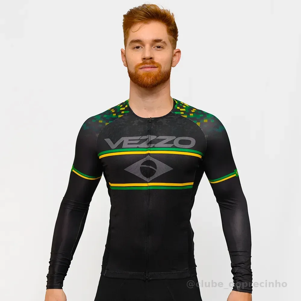 Camisa Elite Ciclismo Bike Speed Mtb Vezzo Manga Longa