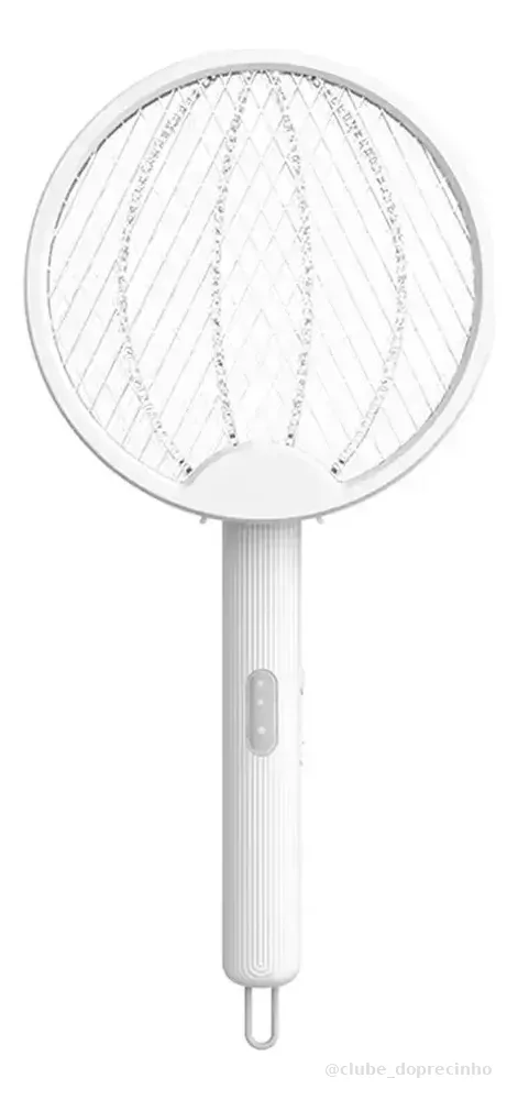 Eps-777003 Raquete Elétrica Com Luz Uv Recarregável Mata Insetos Mosquito Mosca Cor Branco