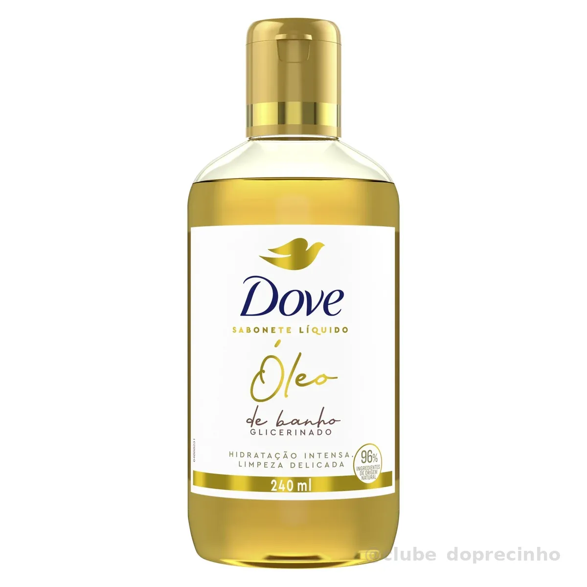 Dove Óleo de Banho Hidratação Intensa e Limpeza Delicada, Glicerinado com 96% Ingredientes de Origem Natural 240 ml