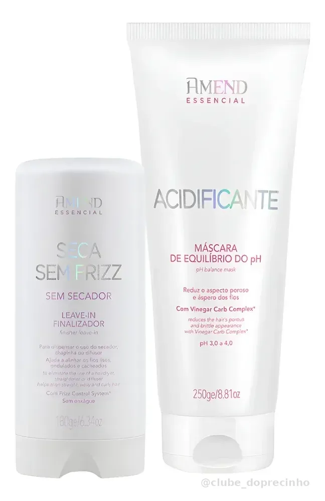 Kit Amend Acidificante Equilíbrio E Leave-in Seca Sem Frizz