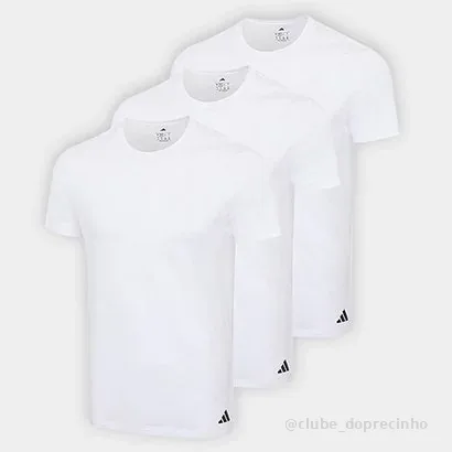 Kit Camiseta Adidas Básicas 3 Peças Masculino