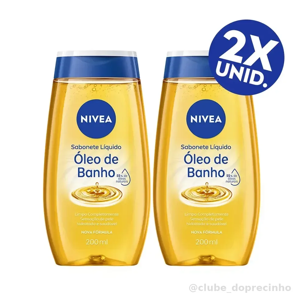 NIVEA KIT Sabonete Líquido Óleo de Banho 200ml - 2 Unidades