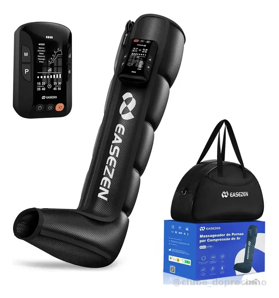 Bota De Compressão Pneumática Sem Fio Massageador Pernas 127/220v Preto
