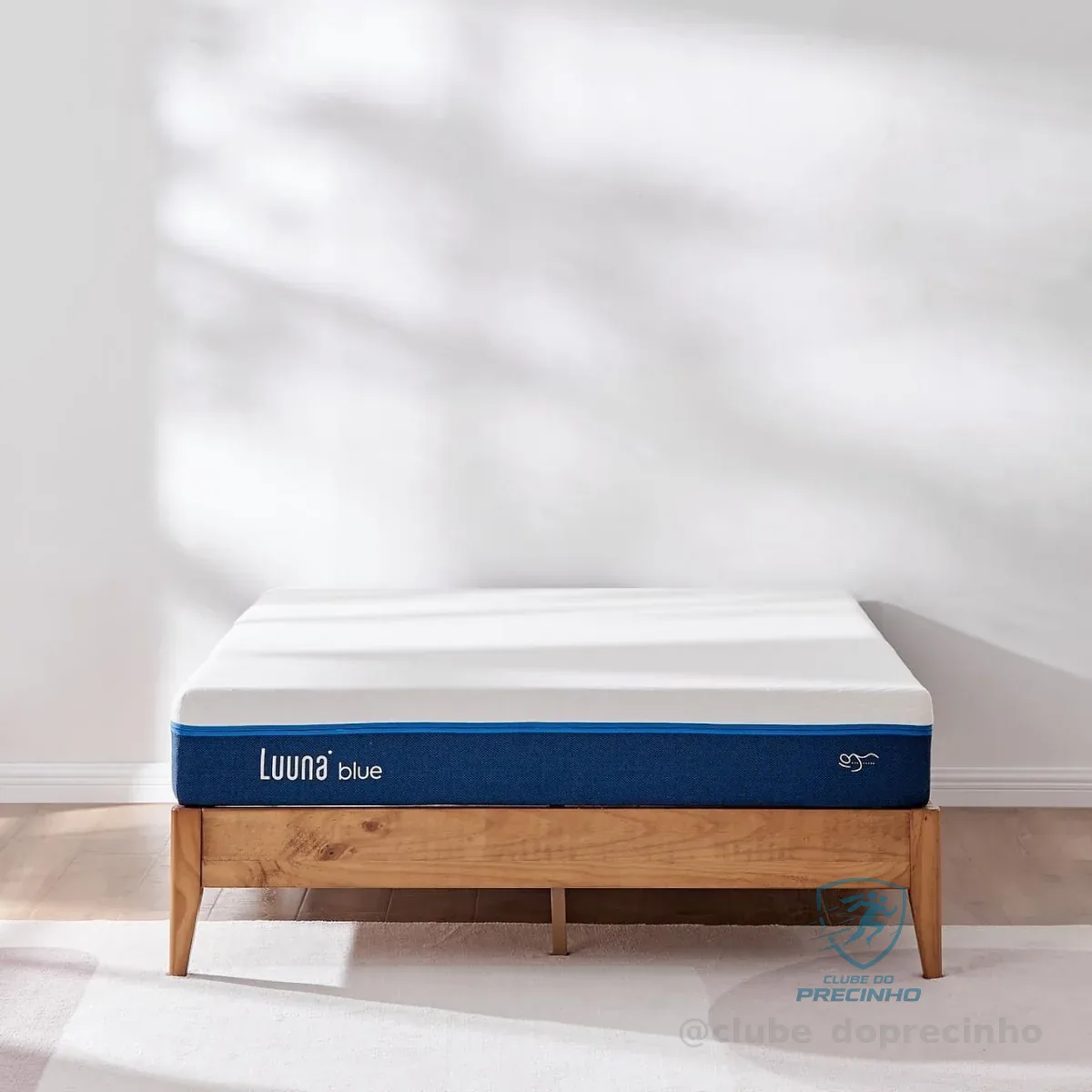 Colchão Luuna Blue Branco E Azul Casal 3 Espumas