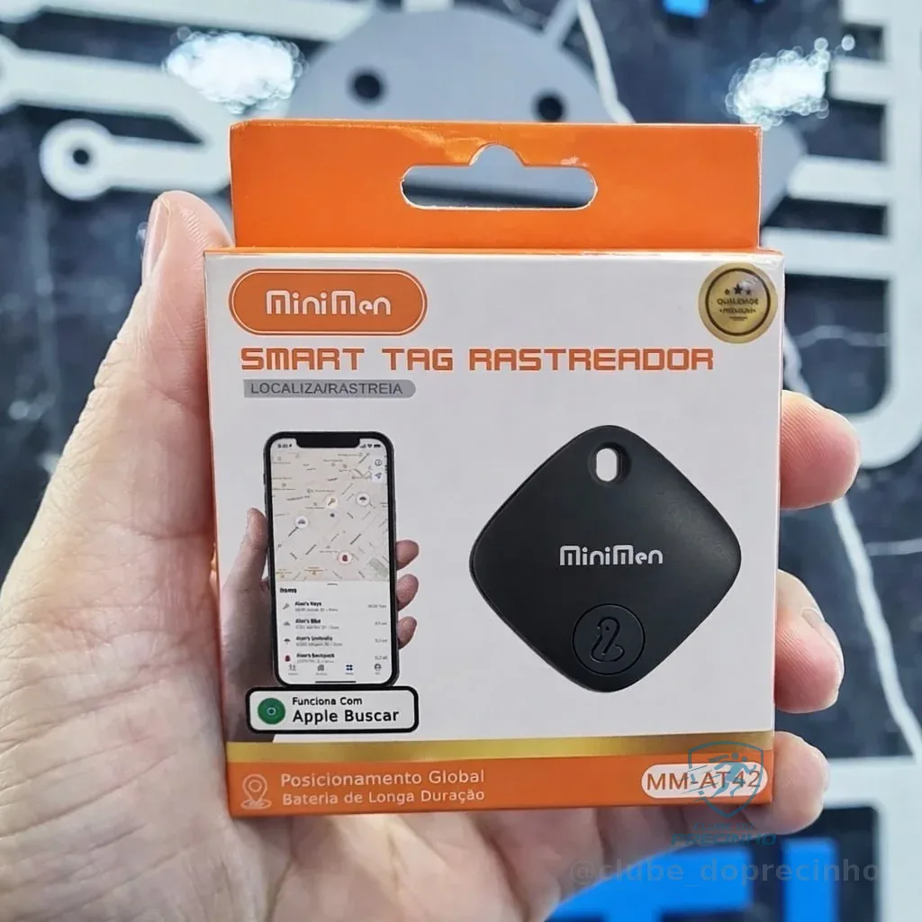 Mini Localizador Smart Tag Rastreador Gps Compatível Com Ios Preto