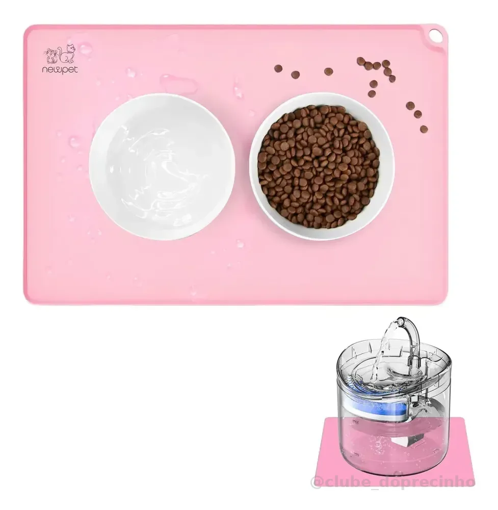 Tapete Pet Comedouro Cão Gato P Comida Água Newpet 40x50cm