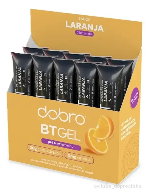 Dobro Bt Gel De Carboidrato - 10 Unidades De 30 Gramas Cada Sabor Beterraba com Laranja