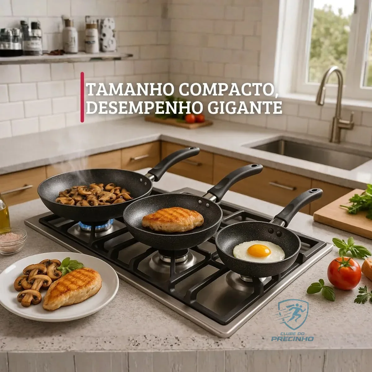 Jogo De Frigideiras Francesas 3 Peças 14 18 24cm Preto Nacional