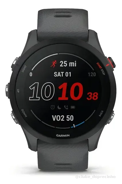 Smartwatch Garmin Forerunner 255 Gps Com Monitor Cardíaco E Caixa De 46 Mm Cinza Ardósia Esportivo Preto