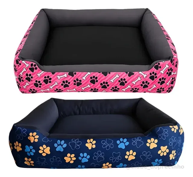 Cama Pet Impermeável Rosa/azul Pequena 45x45cm Cães E Gatos