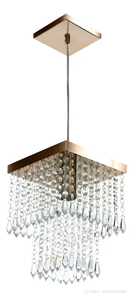 Lustre Pendente De Cristal Acrilico Marrycrilic Cobre 110v/220v (bivolt) Cobre