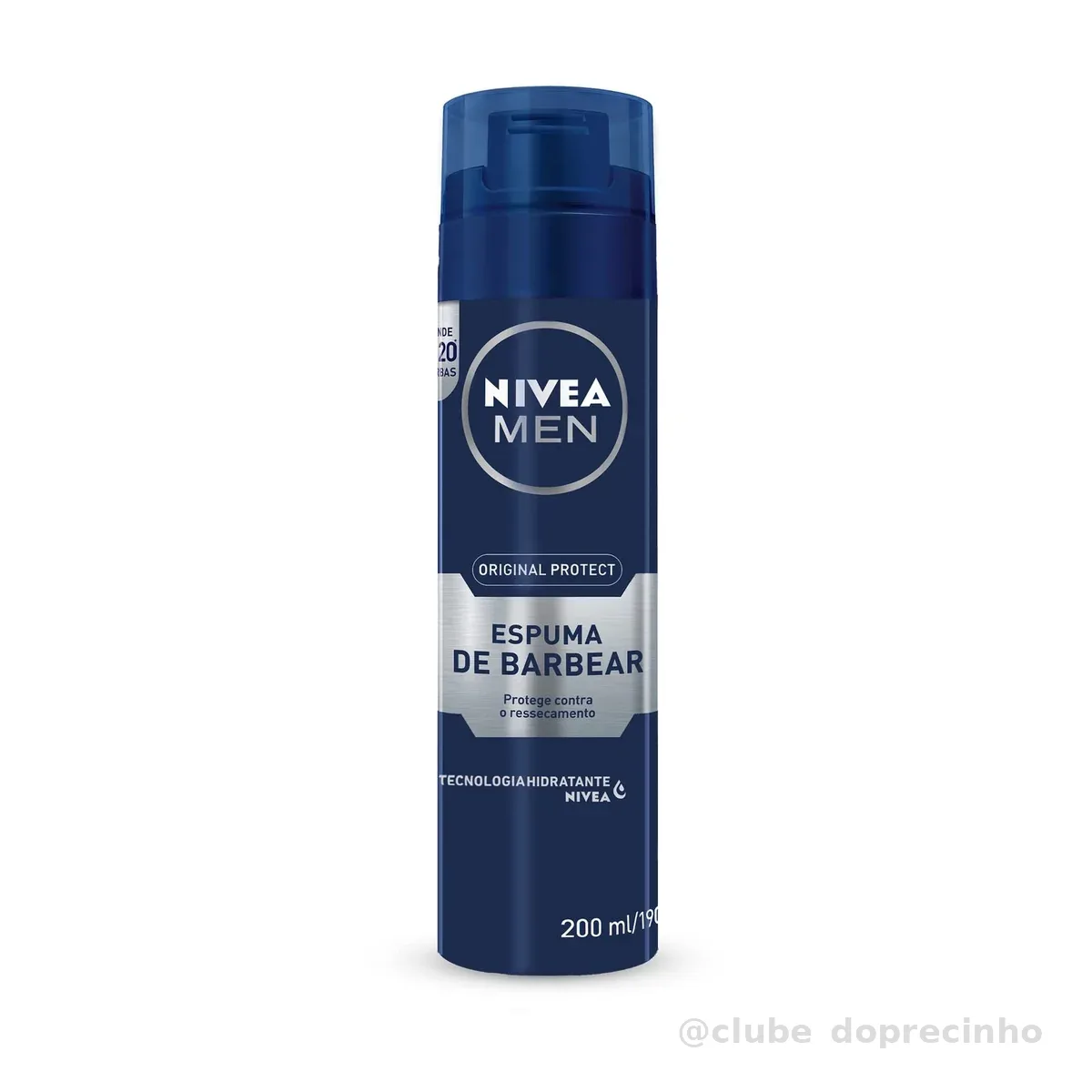 NIVEA MEN Espuma de Barbear Original Protect - Ativos hidratantes, previne o ressecamento e irritações, com Aloe Vera e Glicerina - 200ml