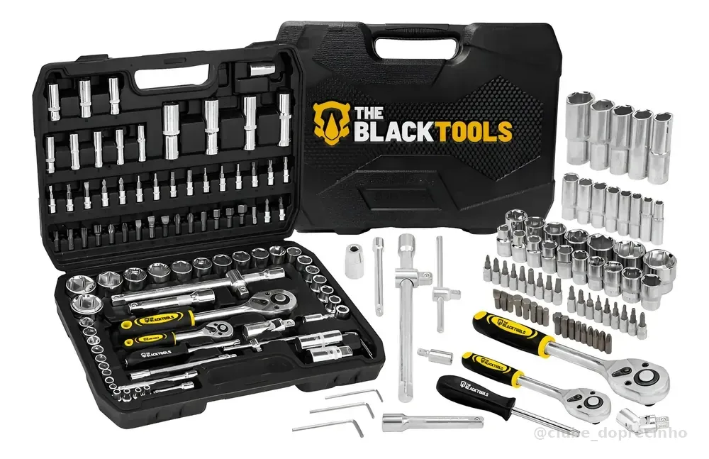 Kit Jogo De Soquetes Catraca Encaixe 1/4 E 1/2 Pol 94 Peças