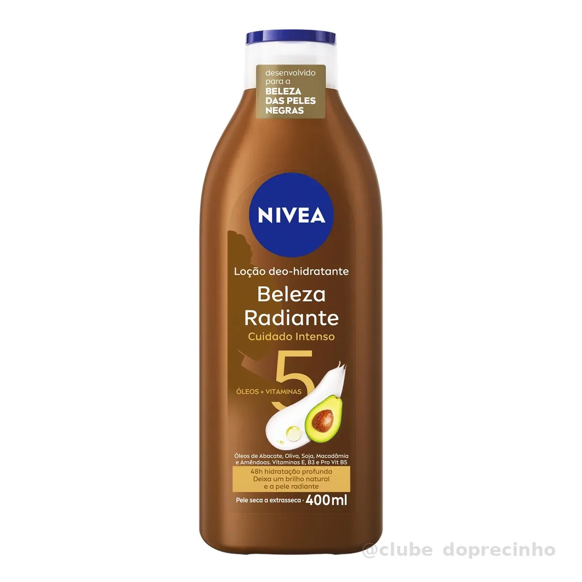 NIVEA Hidratante Desodorante Beleza Radiante Cuidado Intenso 400ml - Desenvolvido especialmente para a beleza da pele negra, ajuda na reparação das áreas ressecadas