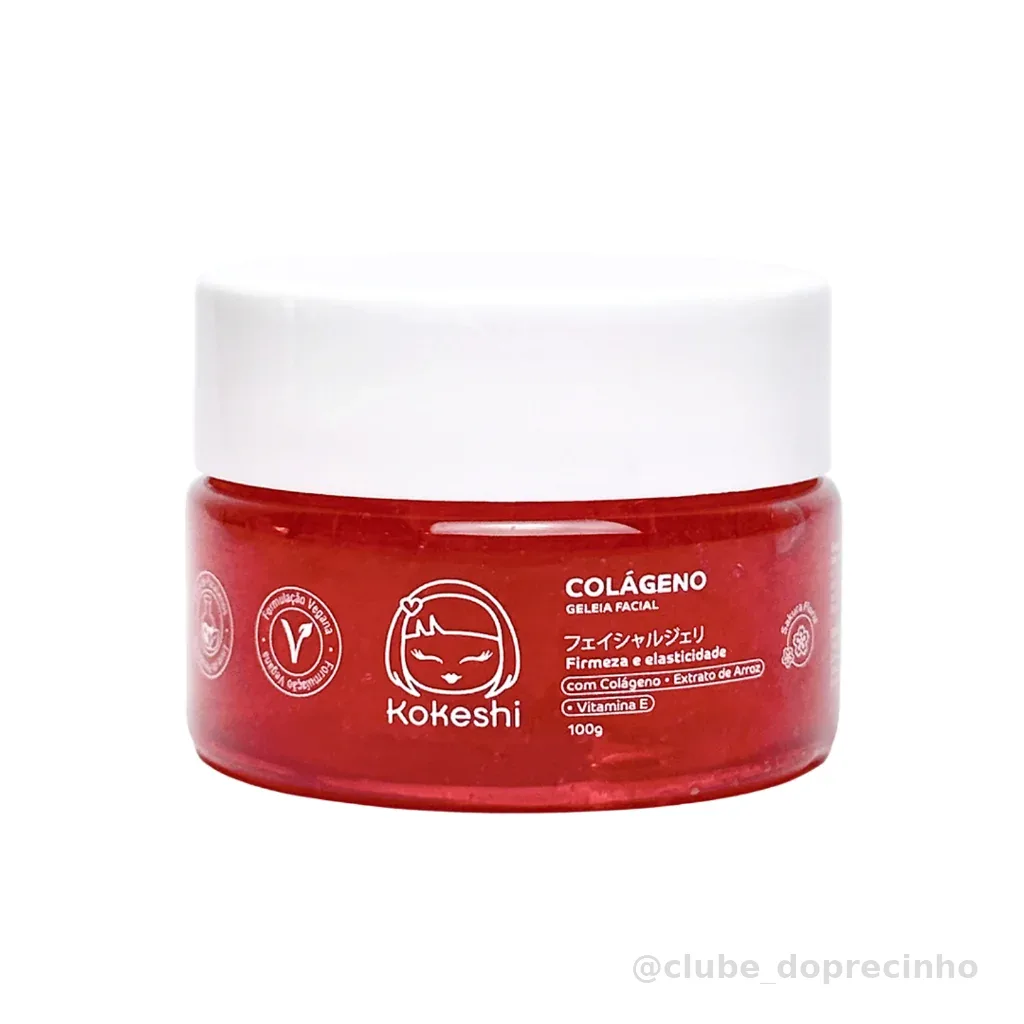 Geleia Hidratante Facial de Colágeno Pele Firme 100g Kokeshi Textura Jelly Cream