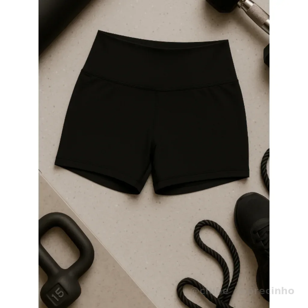 Shorts Legging Suplex Academia Cós Alto Não fica Transparente