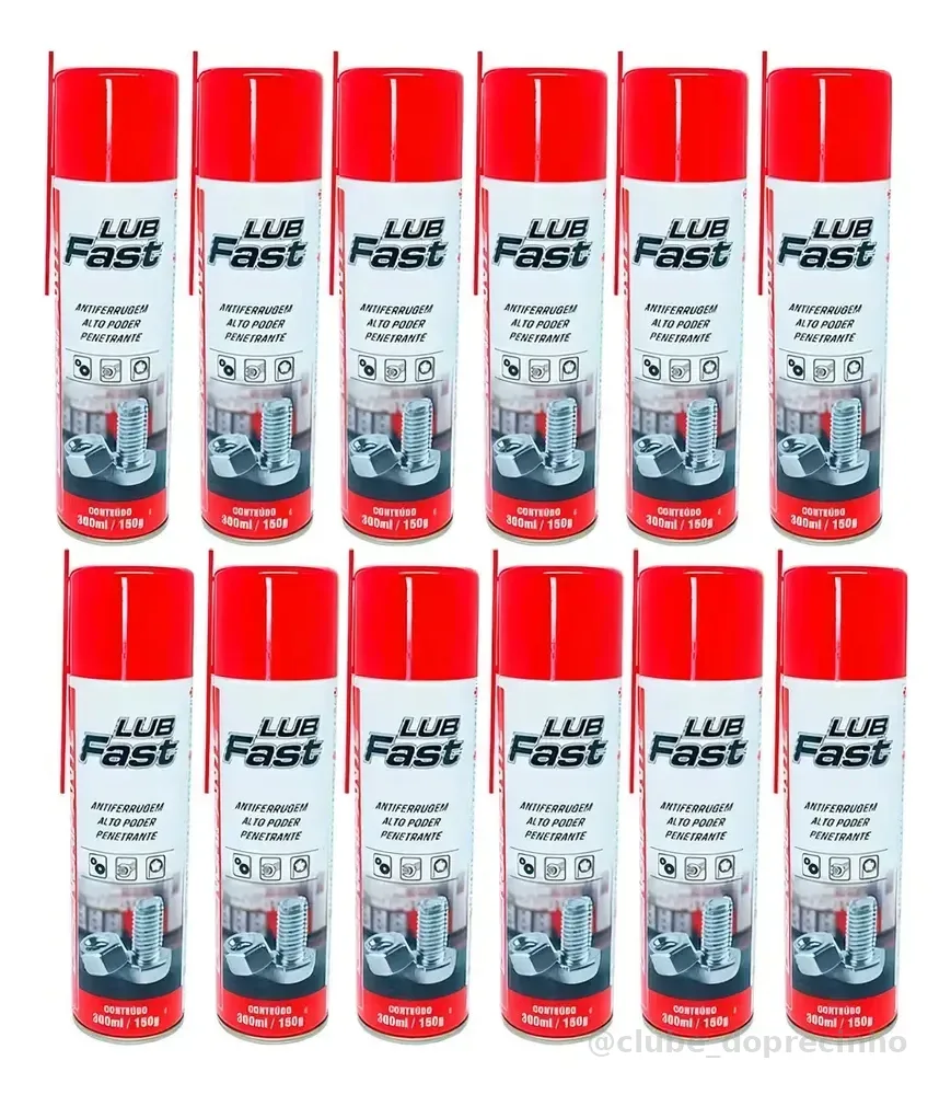 Kit Desengripante Spray 300ml 12 Unidades Te0001161 Lub Fast
