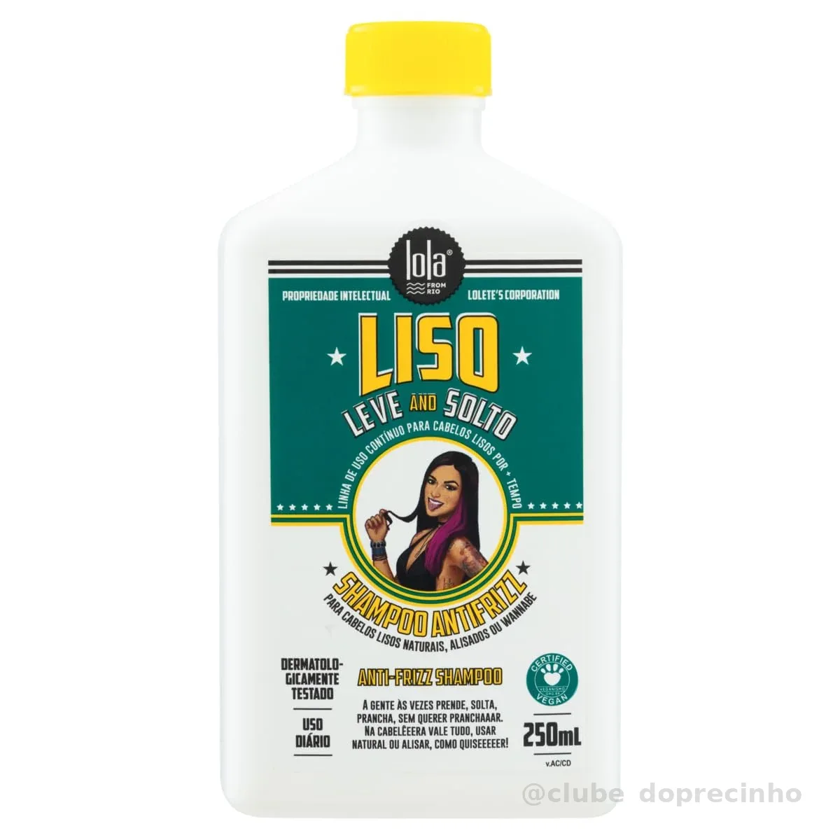 Liso Leve e Solto Shampoo 250ml , Lola Cosmetics