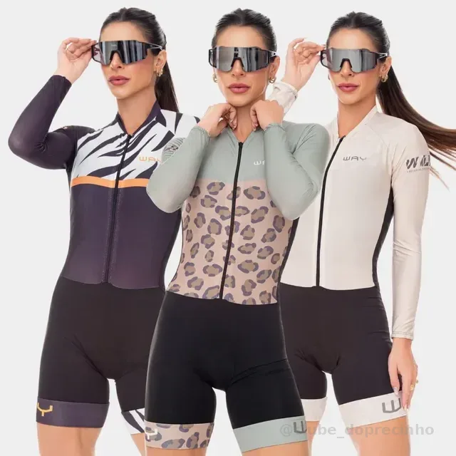 Macaquinho Macacão Ciclismo Feminino Forro Gel Bike Pedalar