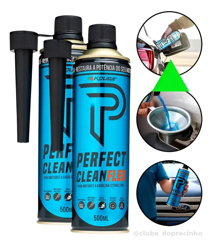 Kit Perfect Clean Flex 2 Unidades + Aplicador limpeza de bicos injetores ajuda diminuir consumo combustível