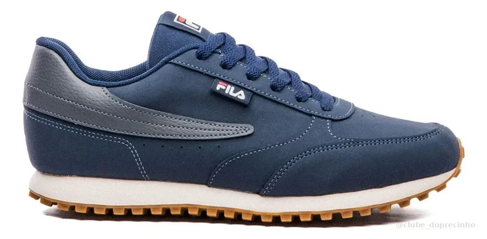 Tênis Fila Renno Classic Sl Masculino Leve Confortável Marinho/grafite/bege Liso 39 Br