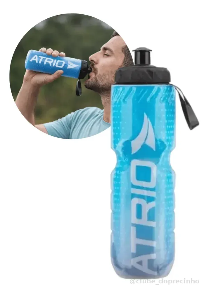 Garrafinha Água 650ml Bike Garrafa Caramanhola Isotérmica Azul