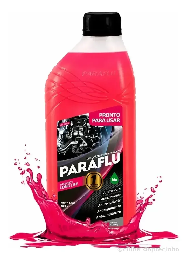 Aditivo Radiador Paraflu Diluído Fluído Arrefecimento Pronto pra Uso Rosa 1l
