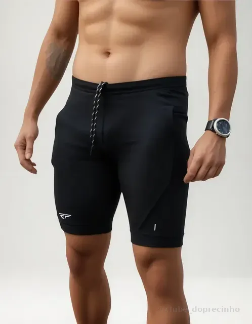 Bermuda De Compressão   Masculina Com Bolso Corrida