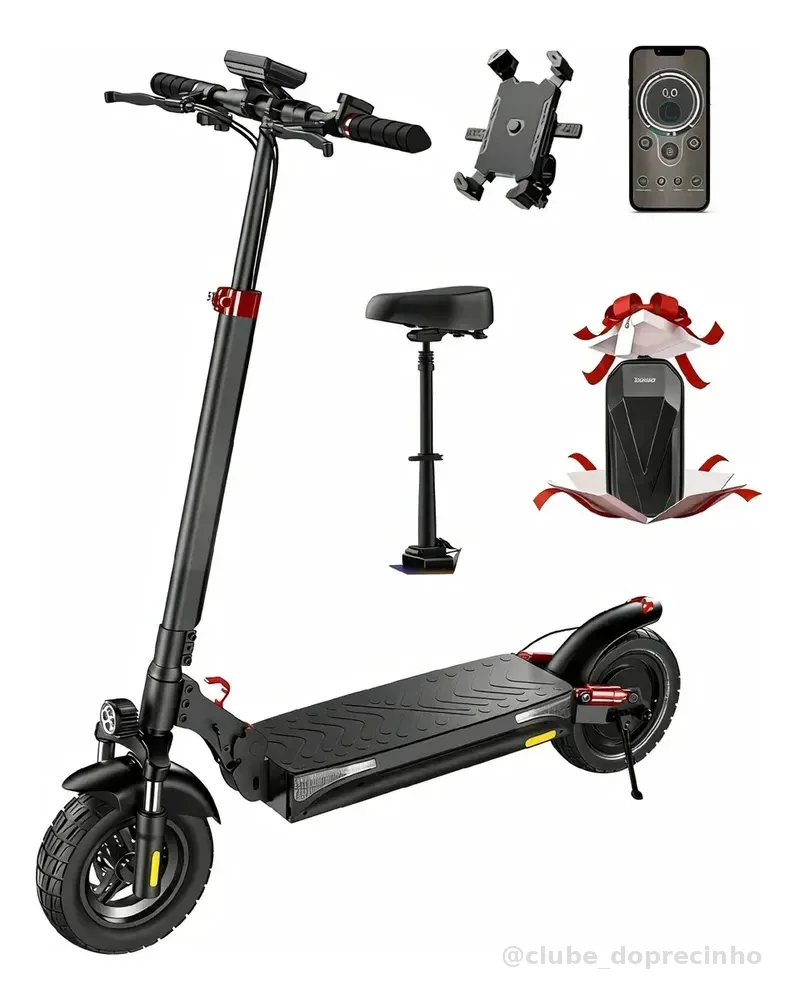 Trotinete Elétrico Xroymexroy IX3 cor preto com Motor 800W e Autonomia de 40 km