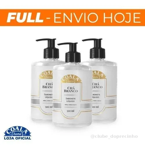 Kit Coala 3 Sabonetes Líquido Chá Branco 500ml