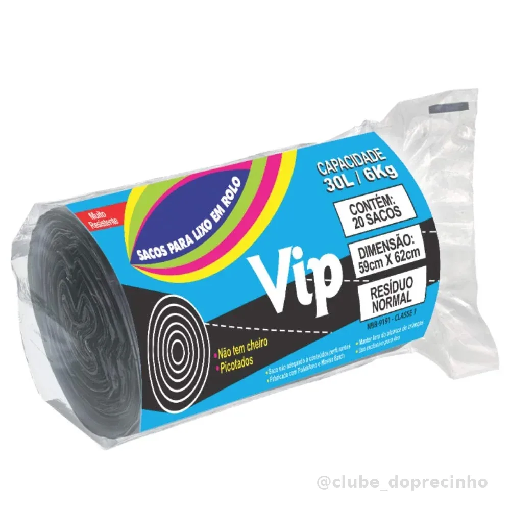 SANTA MARIA Sacos Para Lixo Em Rolo Vip 30L